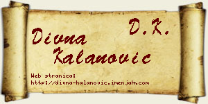 Divna Kalanović vizit kartica